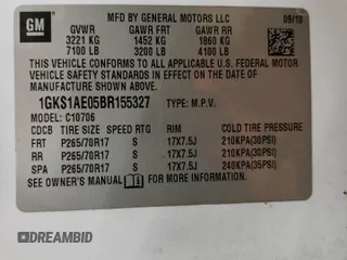 2011 GMC Yukon SLE with VIN 1GKS1AE05BR155327, listed as a Copart auction lot 68022994 with 0 mi miles and Non Repairable. Bid and sale history available at carsss.com. Image 13.