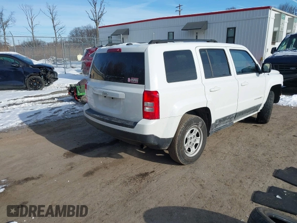 2017 Jeep Patriot Sport with VIN 1C4NJPBB5HD166657, listed as a IAAI auction lot 41301710 with 142,633 mi miles. Bid and sale history available at carsss.com. Image 4.