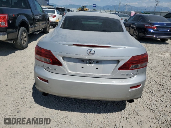 2010 Lexus IS 350 C with VIN JTHFE2C21A2501066, listed as a Copart auction lot 58827455 with 124,657 mi miles and Salvage title. Bid and sale history available at DreamBid. Image 6.
