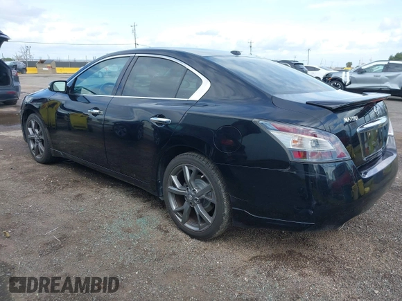 2014 Nissan Maxima S with VIN 1N4AA5AP9EC908498, listed as a IAAI auction lot 41945171 with 130,090 mi miles and . Bid and sale history available at DreamBid. Image 3.