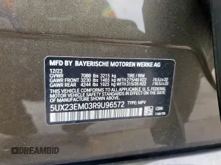 2024 BMW X7 xDrive40i z VIN 5UX23EM03R9U96572, wystawiony jako Copart lot #54822015 z przebiegiem Nie podano mil oraz Szkody całkowita. Historia ofert i sprzedaży dostępna na DreamBid. Obrazek 13.