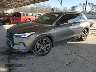 2020 Infiniti QX50 LUXE with VIN 3PCAJ5M12LF120633, listed as a Copart auction lot 88500945 with 52,067 mi miles and Salvage Title. Bid and sale history available at carsss.com. Image 1.