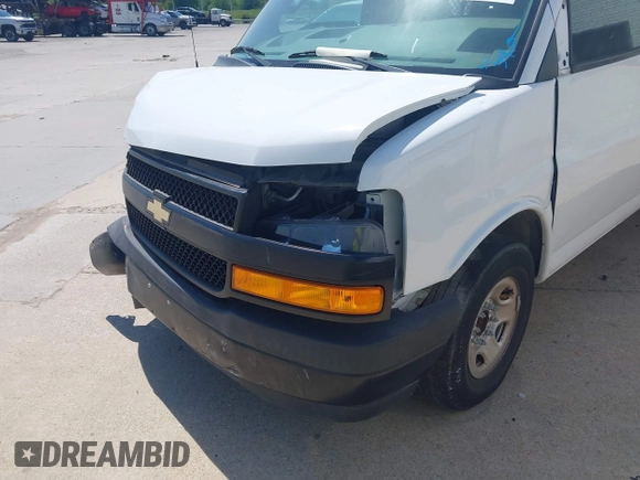 2019 Chevrolet Express Cargo Van with VIN 1GCWGAFP0K1163129, listed as a IAAI auction lot 41984551 with 50,069 mi miles. Bid and sale history available at carsss.com. Image 6.