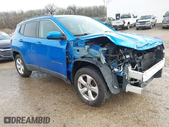2018 Jeep Compass Latitude z VIN 3C4NJDBBXJT104122, wystawiony jako IAAI lot #41946947 z przebiegiem 124 433 mil mil oraz . Historia ofert i sprzedaży dostępna na DreamBid. Obrazek 1.