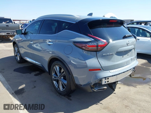 2023 Nissan Murano Platinum with VIN 5N1AZ2DJ6PC104036, listed as a IAAI auction lot 42008473 with 25,463 mi miles and . Bid and sale history available at DreamBid. Image 3.