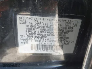 2016 Nissan Sentra SR with VIN 3N1AB7AP2GL683371, listed as a IAAI auction lot 41817502 with 82,072 mi miles. Bid and sale history available at carsss.com. Image 9.