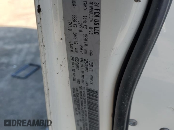 2019 Jeep Compass Latitude with VIN 3C4NJCBB4KT855244, listed as a Copart auction lot 83453204 with Not provided miles and Salvage title. Bid and sale history available at DreamBid. Image 13.