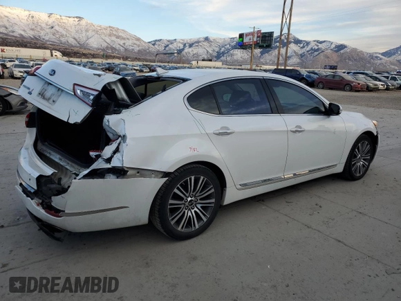 2014 Kia Cadenza Premium with VIN KNALN4D7XE5167048, listed as a Copart auction lot 42151865 with 101,231 mi miles and Salvage Title. Bid and sale history available at carsss.com. Image 3.