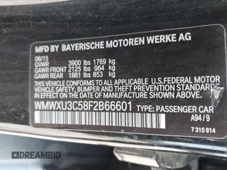 2015 MINI Hardtop 4 Door S z VIN WMWXU3C58F2B66601, wystawiony jako IAAI lot #42444404 z przebiegiem 76 174 mil mil oraz . Historia ofert i sprzedaży dostępna na DreamBid. Obrazek 9.