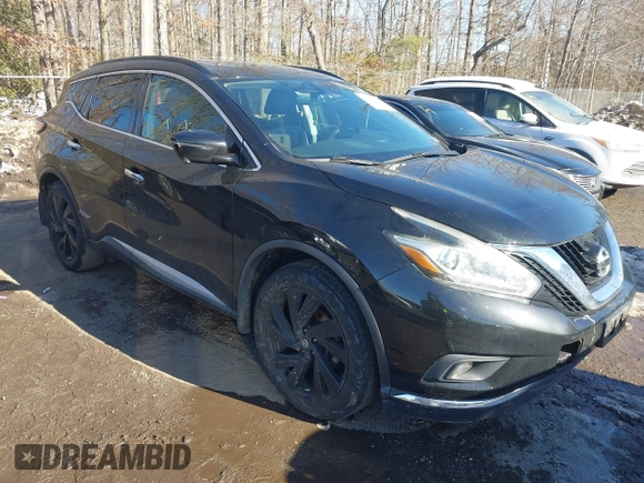 2017 Nissan Murano S with VIN 5N1AZ2MH1HN139408, listed as a IAAI auction lot 41298184 with 107,439 mi miles and . Bid and sale history available at DreamBid. Image 1.