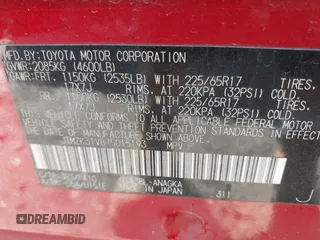 2007 Toyota RAV4 Limited with VIN JTMZK31V875015193, listed as a IAAI auction lot 41479869 with 180,144 mi miles. Bid and sale history available at carsss.com. Image 9.