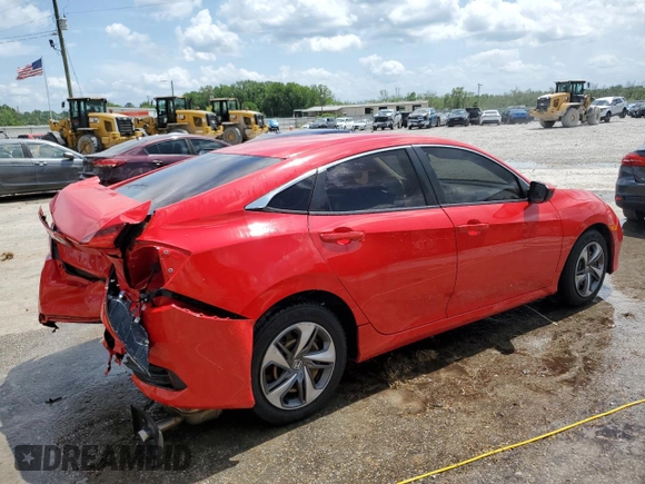 2019 Honda Civic LX with VIN 2HGFC2F65KH578149, listed as a Copart auction lot 52990095 with 63,253 mi miles and Salvage Title. Bid and sale history available at DreamBid. Image 3.