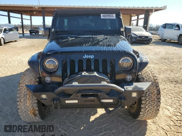 2014 Jeep Wrangler Unlimited Rubicon X with VIN 1C4HJWFG8EL119654, listed as a Copart auction lot 46699055 with 148,412 mi miles and Salvage title. Bid and sale history available at DreamBid. Image 5.