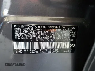 2025 Lexus IS 500 F Sport Performance with VIN JTHAP1D21S5007187, listed as a Copart auction lot 55784875 with 6,084 mi miles and Salvage title. Bid and sale history available at DreamBid. Image 12.