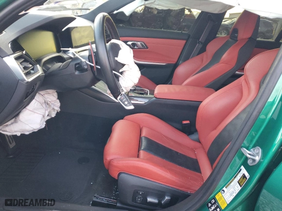 2022 BMW M3 Competition xDrive with VIN WBS43AY01NFN12110, listed as a Copart auction lot 77625594 with 0 mi miles and Salvage Title. Bid and sale history available at carsss.com. Image 7.