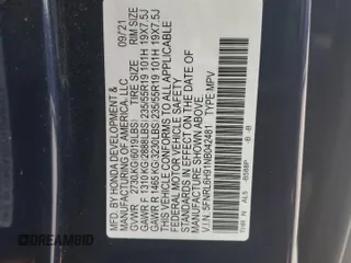 2022 Honda Odyssey Elite с VIN 5FNRL6H91NB042481, выставлен на аукционе Copart как лот 85664034 с пробегом 26 870 миль миль и На запчасти • Non repairable. История ставок и продаж доступна на DreamBid. Изображение 15.