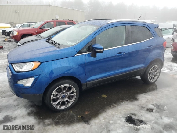 2019 Ford EcoSport Titanium with VIN MAJ6S3KL9KC285608, listed as a Copart auction lot 45050185 with 46,929 mi miles and Salvage Title. Bid and sale history available at carsss.com. Image 1.