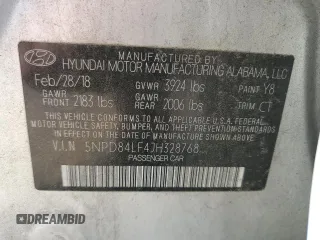 2018 Hyundai Elantra SEL with VIN 5NPD84LF4JH328768, listed as a Copart auction lot 52791165 with 113,873 mi miles and Salvage Title. Bid and sale history available at DreamBid. Image 14.