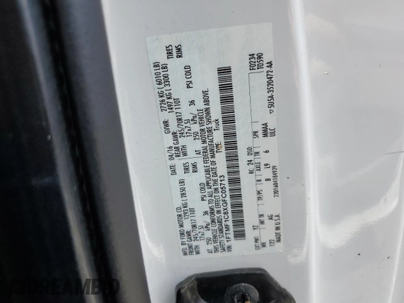 2016 Ford F-150 XL z VIN 1FTMF1C8XGFC05713, wystawiony jako Copart lot #64000995 z przebiegiem 41 474 mil mil oraz Szkoda całkowita • Salvage title. Historia ofert i sprzedaży dostępna na DreamBid. Obrazek 13.
