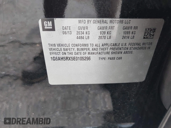 2014 Cadillac ATS Luxury AWD with VIN 1G6AH5RX5E0105296, listed as a IAAI auction lot 42534349 with 219,887 mi miles and . Bid and sale history available at DreamBid. Image 9.