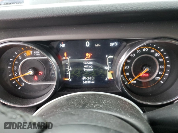 2022 Jeep Wrangler Unlimited Sport with VIN 1C4HJXDN4NW144864, listed as a Copart auction lot 81532584 with 34,830 mi miles and Salvage Title. Bid and sale history available at DreamBid. Image 9.