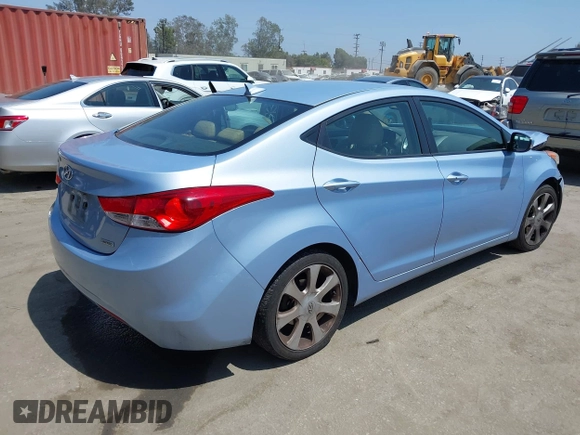 2012 Hyundai Elantra Limited with VIN KMHDH4AE5CU464938, listed as a IAAI auction lot 42572413 with 181,076 mi miles and . Bid and sale history available at DreamBid. Image 4.