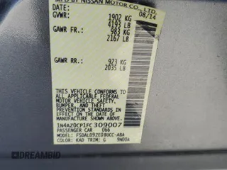 2015 Nissan LEAF SV with VIN 1N4AZ0CP1FC309007, listed as a Copart auction lot 63433853 with 75,480 mi miles. Bid and sale history available at carsss.com. Image 15.
