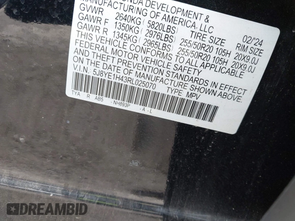 2024 Acura MDX Technology z VIN 5J8YE1H43RL025070, wystawiony jako IAAI lot #42038337 z przebiegiem 13 995 mil mil oraz . Historia ofert i sprzedaży dostępna na DreamBid. Obrazek 9.