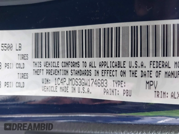 2016 Jeep Cherokee Limited with VIN 1C4PJMDS3GW174683, listed as a IAAI auction lot 42256466 with 120,713 mi miles and . Bid and sale history available at DreamBid. Image 9.