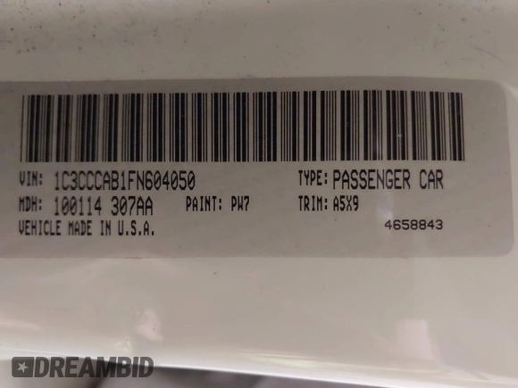 2015 Chrysler 200 Limited with VIN 1C3CCCAB1FN604050, listed as a IAAI auction lot 41655869 with 145,782 mi miles and . Bid and sale history available at DreamBid. Image 9.
