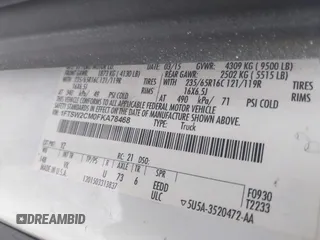 2015 Ford Transit with VIN 1FTSW2CM0FKA78468, listed as a IAAI auction lot 42493393 with 266,267 mi miles and . Bid and sale history available at DreamBid. Image 9.