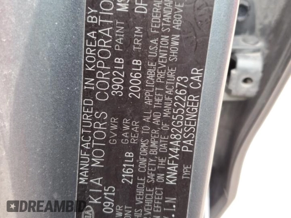 2016 Kia Forte EX z VIN KNAFX4A82G5522673, wystawiony jako Copart lot #86063904 z przebiegiem 85 576 mil mil oraz Szkoda całkowita • Salvage title. Historia ofert i sprzedaży dostępna na DreamBid. Obrazek 12.