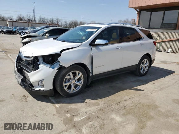 2021 Chevrolet Equinox Premier z VIN 3GNAXNEV6MS115077, wystawiony jako Copart lot #53614425 z przebiegiem 50 438 mil mil oraz Szkoda całkowita • Salvage title. Historia ofert i sprzedaży dostępna na DreamBid. Obrazek 1.