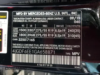 2016 Mercedes-Benz GL with VIN 4JGDF6EE1GA658871, listed as a Copart auction lot 75870944 with 119,801 mi miles and Clean Title. Bid and sale history available at carsss.com. Image 13.
