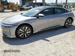 2024 Lucid Air Touring with VIN 50EA1TEA7RA009107, listed as a Copart auction lot 62992684 with 0 mi miles and Salvage Title. Bid and sale history available at carsss.com. Image 1.