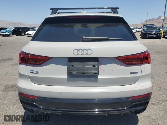 2021 Audi Q3 S line Premium with VIN WA1DECF35M1033074, listed as a Copart auction lot 61259905 with 24,066 mi miles and Salvage title. Bid and sale history available at DreamBid. Image 6.