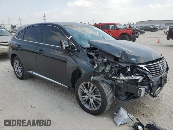 2014 Lexus RX 450h with VIN JTJZB1BA1E2413678, listed as a Copart auction lot 68524544 with 104,784 mi miles and Salvage title. Bid and sale history available at DreamBid. Image 4.