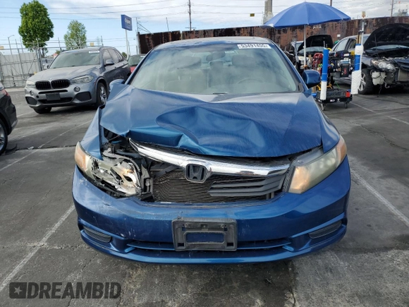 2012 Honda Civic EX with VIN 2HGFB2F80CH541919, listed as a Copart auction lot 53491455 with 82,122 mi miles and Salvage Title. Bid and sale history available at DreamBid. Image 5.