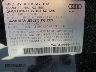 2014 Audi SQ5 Prestige with VIN WA1VGAFP9EA031125, listed as a Copart auction lot 61303184 with 144,379 mi miles and Clean Title. Bid and sale history available at carsss.com. Image 13.