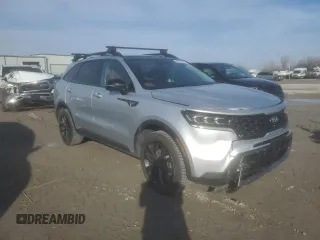 2021 Kia Sorento SX Prestige X-Line with VIN 5XYRKDLF7MG048619, listed as a Copart auction lot 43721705 with 45,401 mi miles and Salvage Title. Bid and sale history available at carsss.com. Image 4.