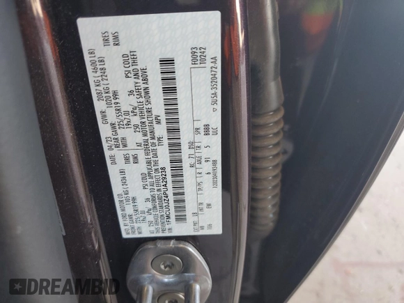 2023 Ford Escape с VIN 1FMCU0JZ4PUA29238, выставлен на аукционе Copart как лот 69858734 с пробегом 15 298 миль миль и Списание • Salvage title. История ставок и продаж доступна на DreamBid. Изображение 12.