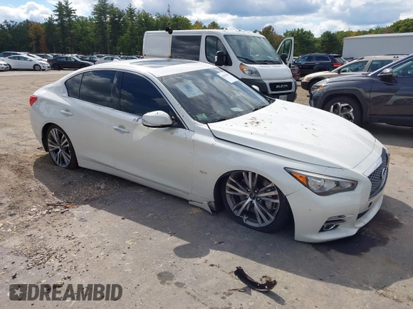 2017 Infiniti Q50 3.0t Premium with VIN JN1EV7AR4HM831716, listed as a IAAI auction lot 40413889 with 56,402 mi miles. Bid and sale history available at carsss.com. Image 1.