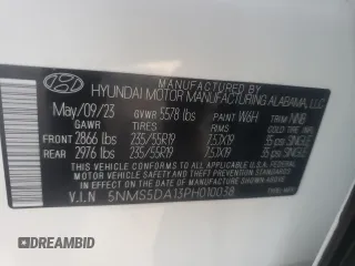 2023 Hyundai Santa Fe Hybrid Limited with VIN 5NMS5DA13PH010038, listed as a Copart auction lot 66276684 with 16,263 mi miles and Salvage Title. Bid and sale history available at carsss.com. Image 15.