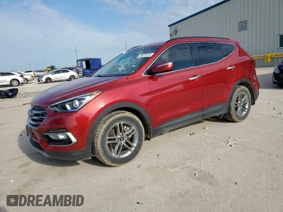 2017 Hyundai Santa Fe 2.4L z VIN 5XYZU3LB5HG473456, wystawiony jako Copart lot #55631615 z przebiegiem 92 374 mil mil oraz Szkoda całkowita • Salvage title. Historia ofert i sprzedaży dostępna na DreamBid. Obrazek 1.