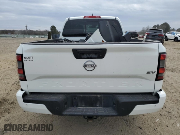 2023 Nissan Frontier SV with VIN 1N6ED1FJ9PN653677, listed as a Copart auction lot 43245835 with 20,594 mi miles and Salvage title. Bid and sale history available at DreamBid. Image 6.
