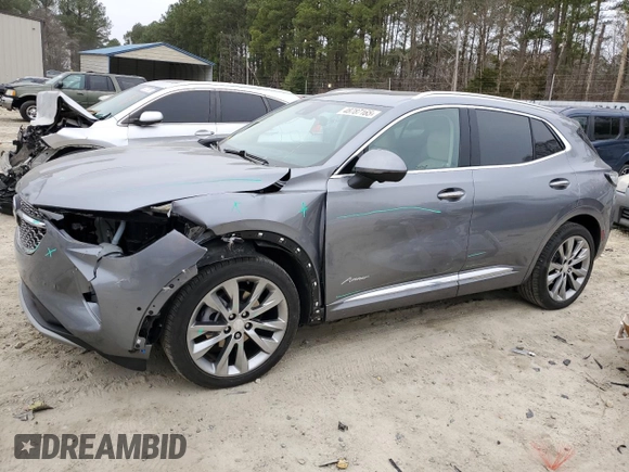 2021 Buick Envision Avenir with VIN LRBFZSR47MD196789, listed as a Copart auction lot 48787165 with 20,551 mi miles and Salvage Title. Bid and sale history available at carsss.com. Image 1.
