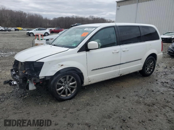 2016 Chrysler Town & Country S with VIN 2C4RC1HG0GR158750, listed as a Copart auction lot 47882995 with 0 mi miles and Salvage Title. Bid and sale history available at carsss.com. Image 1.