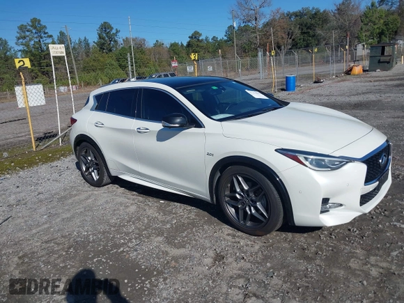 2017 Infiniti QX30 Sport with VIN SJKCH5CP7HA027937, listed as a IAAI auction lot 41190531 with 89,493 mi miles. Bid and sale history available at carsss.com. Image 1.