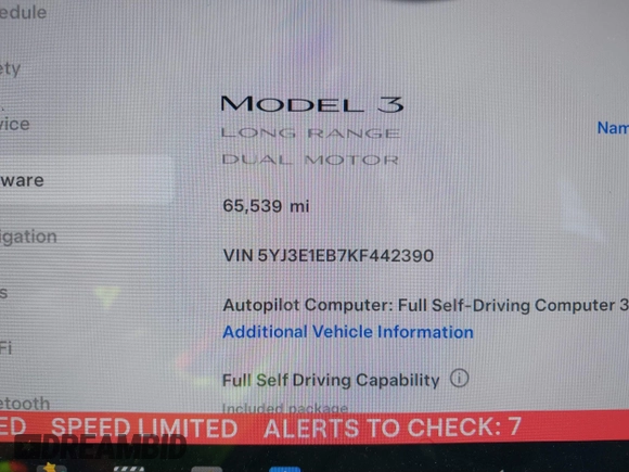 2019 Tesla Model 3 Long Range with VIN 5YJ3E1EB7KF442390, listed as a IAAI auction lot 41700122 with 65,539 mi miles. Bid and sale history available at carsss.com. Image 16.