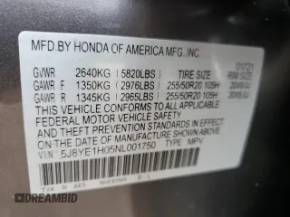 2022 Acura MDX w/A-Spec Package with VIN 5J8YE1H05NL001750, listed as a Copart auction lot 47279985 with 36,846 mi miles and Salvage Title. Bid and sale history available at carsss.com. Image 14.